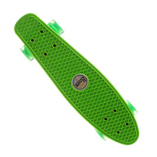 Скейт пенни борд Penny Board P23 с светящимися колесами зеленый